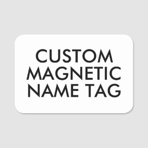 Etiqueta De Nome Crachá magnético personalizado em branco com borda
