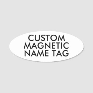 Etiqueta De Nome Crachá Magnético Personalizado OVAL 3" x 1.25" em