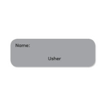 Crachá Magnético Reutilizável de Nome de Usher em