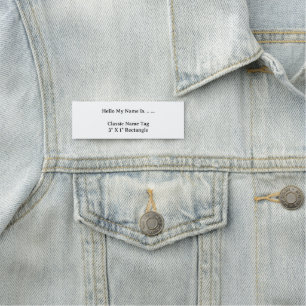 Etiqueta De Nome Crachá Personalizado 3x1 Nome Simples Limpo Estilo