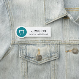 Etiqueta De Nome Crachá Personalizado de Assistente Dental com Logo