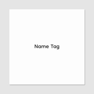 Etiqueta De Nome Crachá Quadrado Clássico | Personalizado Simples