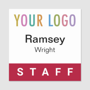 Etiqueta De Nome Crachá Quadrado Logotipo da Empresa Nome da Equipe