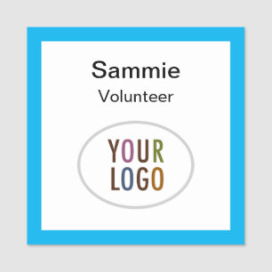 Etiqueta De Nome Crachá Quadrado Voluntário com Pino de Logotipo ou
