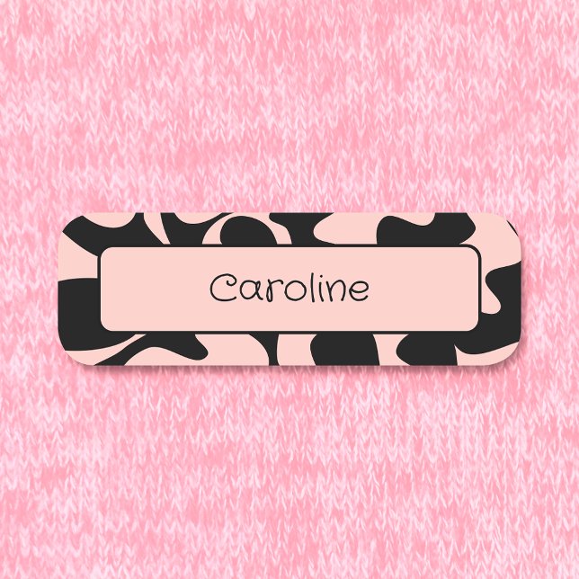 Etiqueta De Nome Creative Pastel Blush Black Magnetic Clothing (Criador carregado)