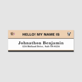 Etiqueta De Nome Criança Menina Identificação do Estudante