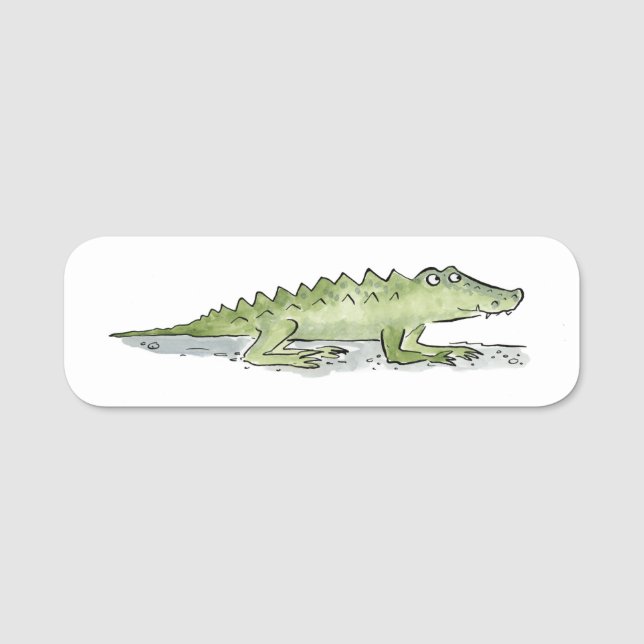 Etiqueta De Nome Crocodilo (Frente)