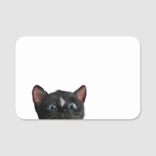 Etiqueta De Nome Curiosidade bonito do gato