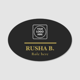 Etiqueta De Nome Custom Black Logo Employee Badge nametags