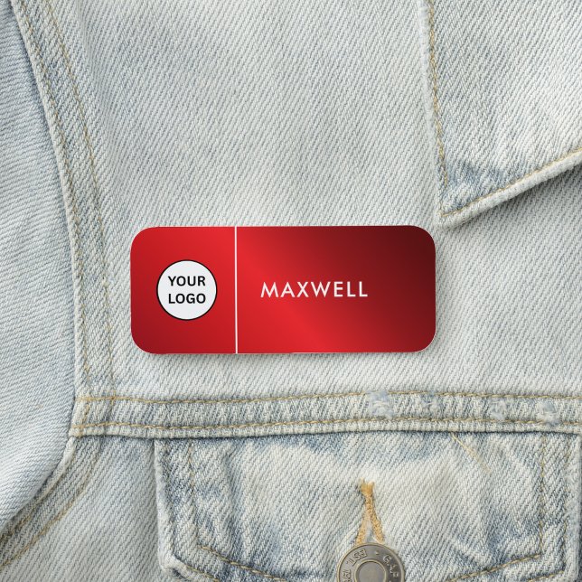 Etiqueta De Nome Custom Business Logo | Basic Employee Staff  (Criador carregado)