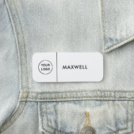 Etiqueta De Nome Custom Business Logo | Basic Employee Staff