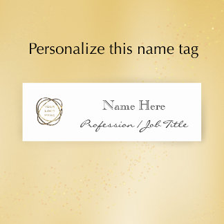 Etiqueta De Nome Custom Company Logo Modern Elegant Black