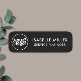 Etiqueta De Nome Custom Logo Employee Magnetic Or Safety Pin Black