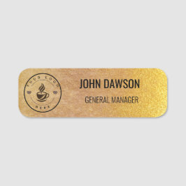 Etiqueta De Nome Custom Logo Gold Employee Badge with Magnetic or P