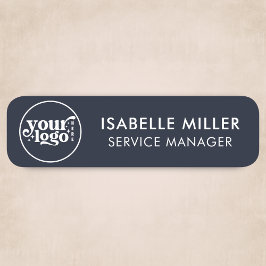 Etiqueta De Nome Custom Logo Magnetic Or Safety Pin Navy Small