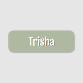 Etiqueta De Nome Custom Modern Fun Sage Coffee Shop Employee