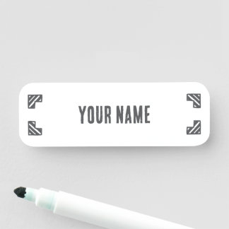 Etiqueta De Nome Custom Name Tag – Corner Brackets