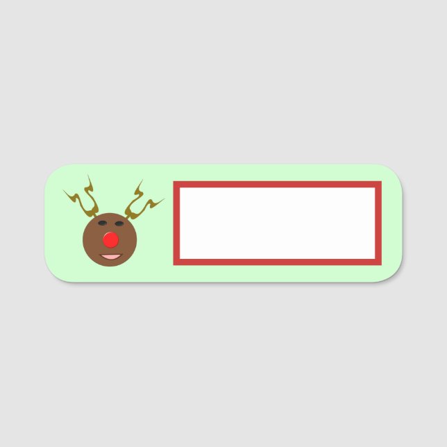 Etiqueta De Nome Cyber Christmas Reindeer (Frente)
