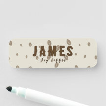 Etiqueta de Nome de Café Personalizado | Negócio P