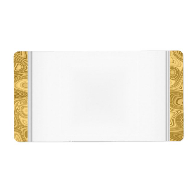 Etiqueta de Nome de Festa dourado Branco (Frente)