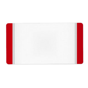 Etiqueta de Nome de Festa Vermelho Branco