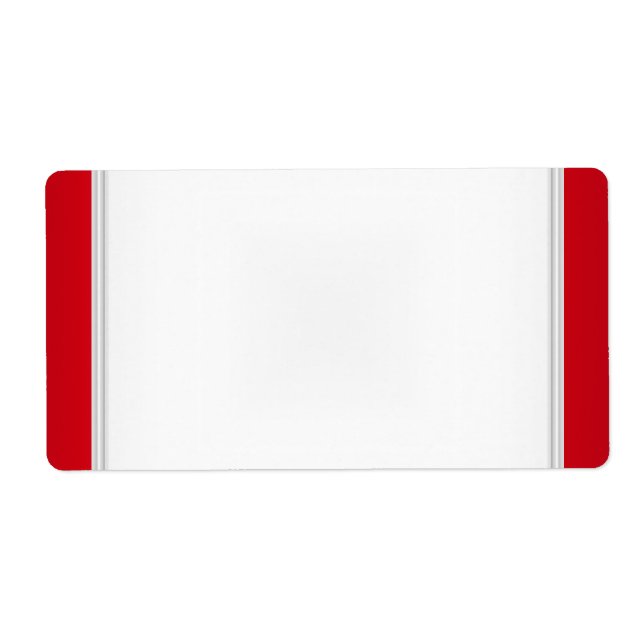 Etiqueta de Nome de Festa Vermelho Branco (Frente)