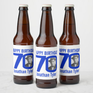 Etiqueta de nome de foto personalizado azul de 70 