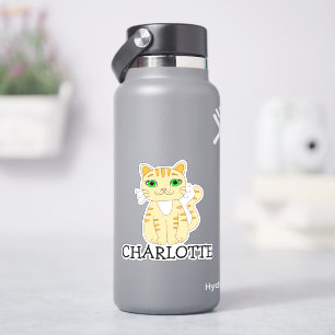 Etiqueta de Nome de Gato Laranja Personalizado
