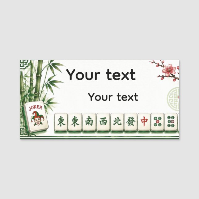 Etiqueta de Nome de Mahjong (Frente)