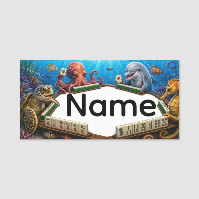 Etiqueta de Nome de Mahjong (Frente)