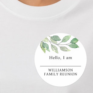 Etiqueta de Nome de Verde para Reunião de Família