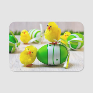 Etiqueta De Nome Decoração da Páscoa - Ovos e pintinhos de Pásc