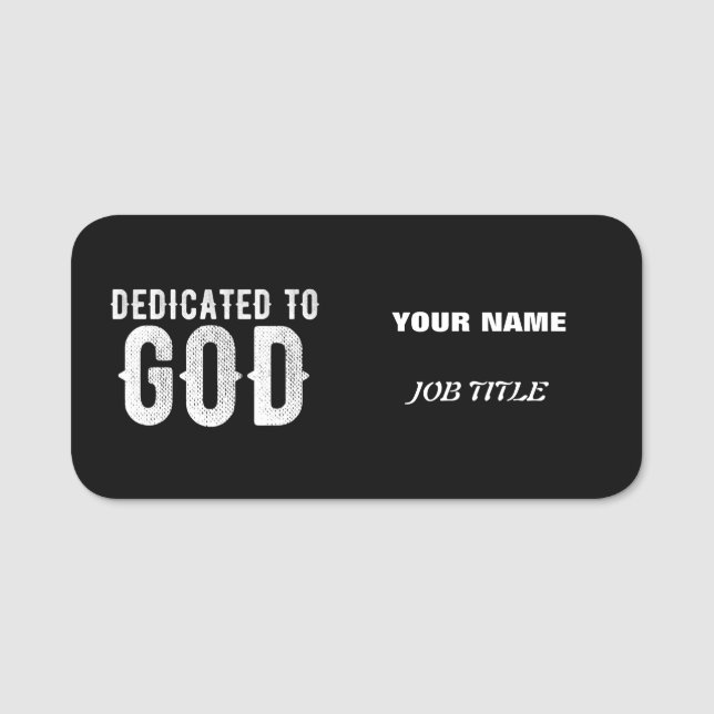 ETIQUETA DE NOME DEDICADO A DEUS TEXTO BRANCO PERSONALIZÁVEL LEGAL (Frente)