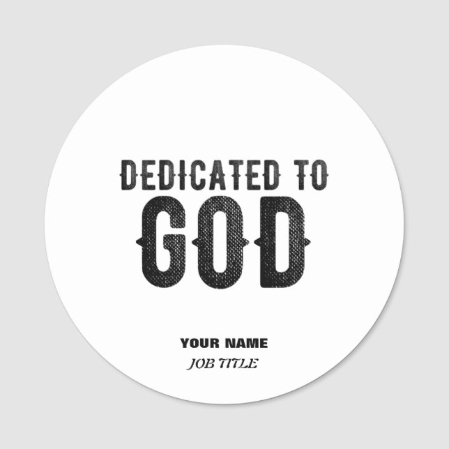 ETIQUETA DE NOME DEDICADO A DEUS TEXTO NEGRO LEGAL PERSONALIZÁVEL (Frente)