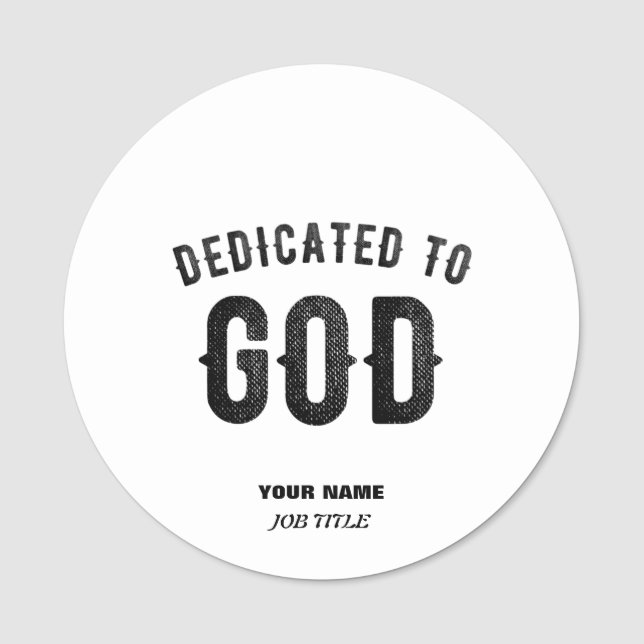 ETIQUETA DE NOME DEDICADO A DEUS TEXTO NEGRO PERSONALIZÁVEL LEGAL (Frente)