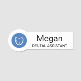 Etiqueta De Nome Dental Assistant Modern Name Tag Professional 