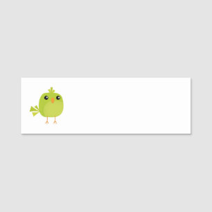 Etiqueta De Nome Desenho de Pássaro Verde