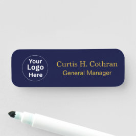 Etiqueta De Nome Design de Crachá de Nome com as Cores Azul Marinho