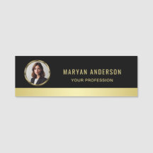 Design preto e dourado, logotipo ou foto em círcul