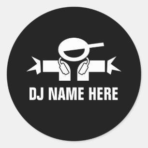 Etiqueta de nome do disco-jóquei para o jóquei d