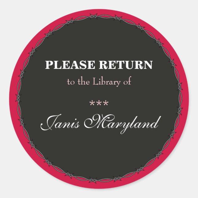 Etiqueta de nome do Library Sticker / Ex Libris (Frente)