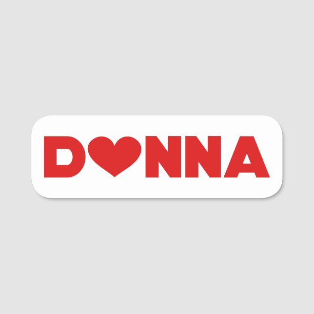 Etiqueta De Nome Donna Love (Frente)