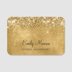 Etiqueta De Nome Dourado Glitter