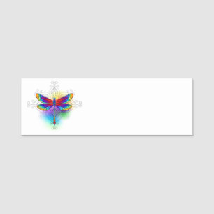 Etiqueta De Nome Dragonfly Poligonal