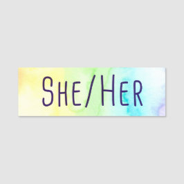 Etiqueta De Nome Ela seus pronomes