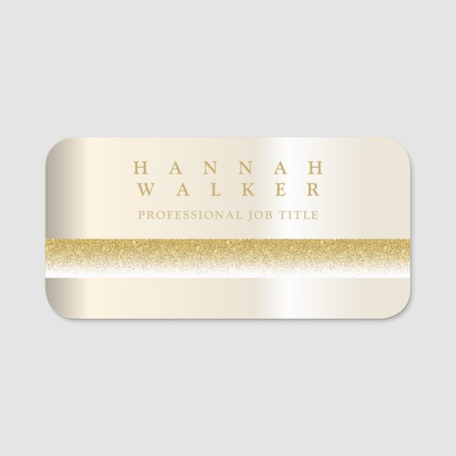 Etiqueta De Nome Elegância dourada (Frente)
