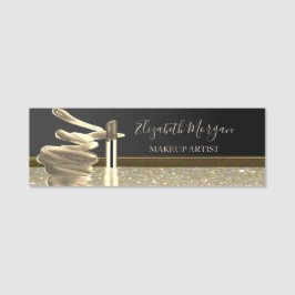 Etiqueta De Nome Elegant Glitter Lipstick, Maquiador