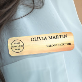 Etiqueta De Nome Elegant Gold Flow Magnetic Name Badge