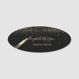 Etiqueta De Nome Elegant Lipstick,Confetti , Preto, Maquiador