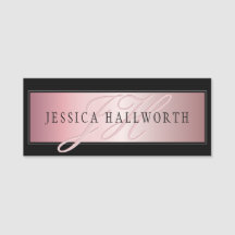 Elegante Blush Faux Rosa Dourado | Nome e Iniciais